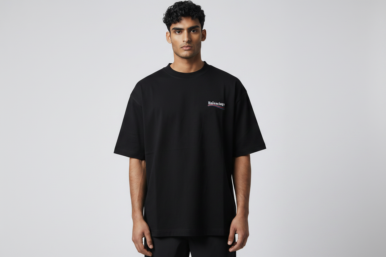 Balnciaga Embroidery Logo T-Shirt