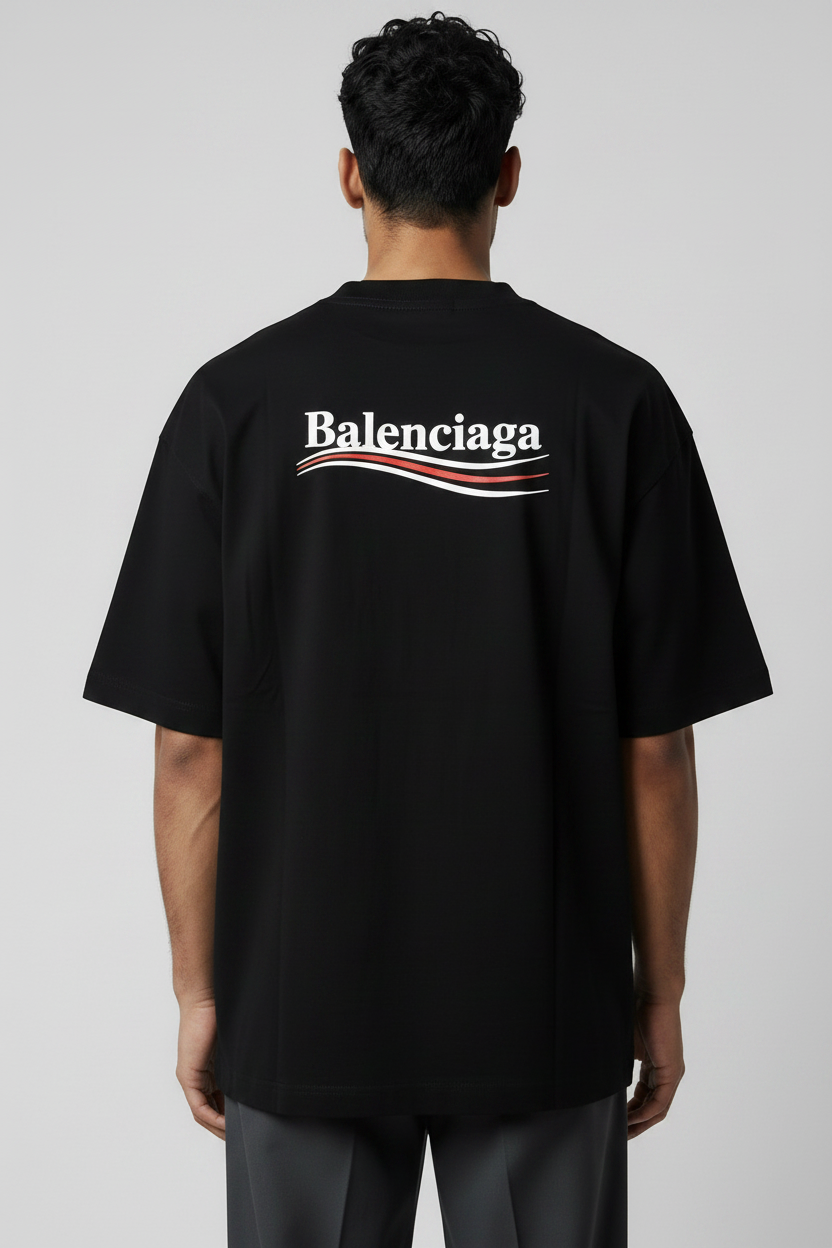 Balnciaga Embroidery Logo T-Shirt