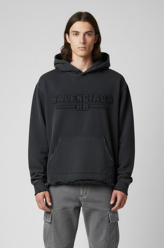 BALNCIAGA DISTRESSED HOODIE small
