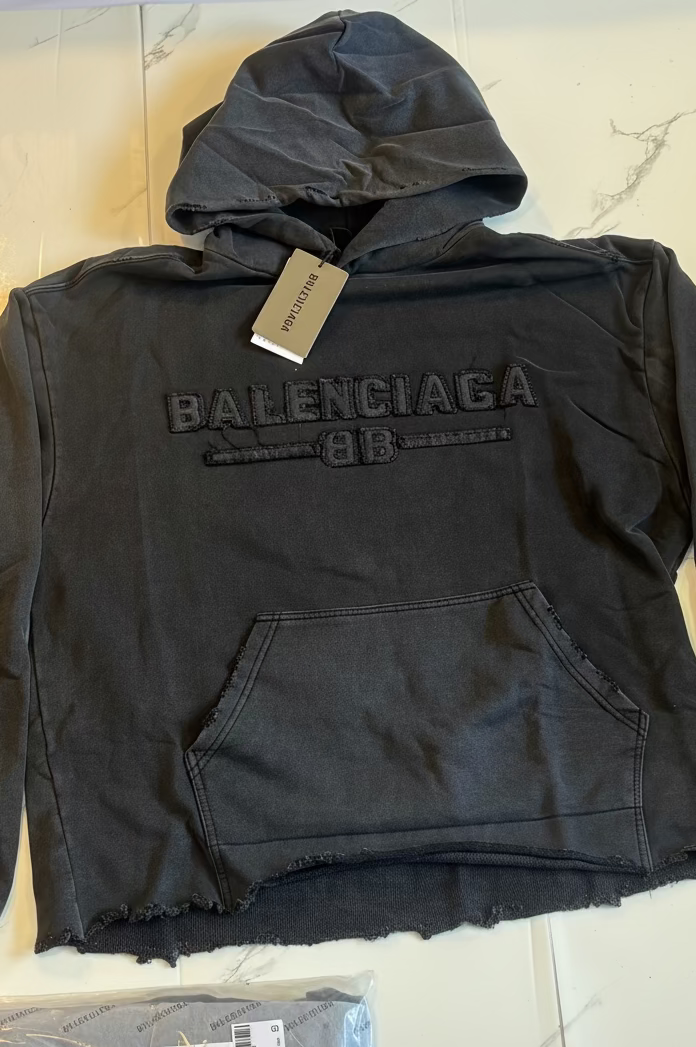 BALNCIAGA DISTRESSED HOODIE small