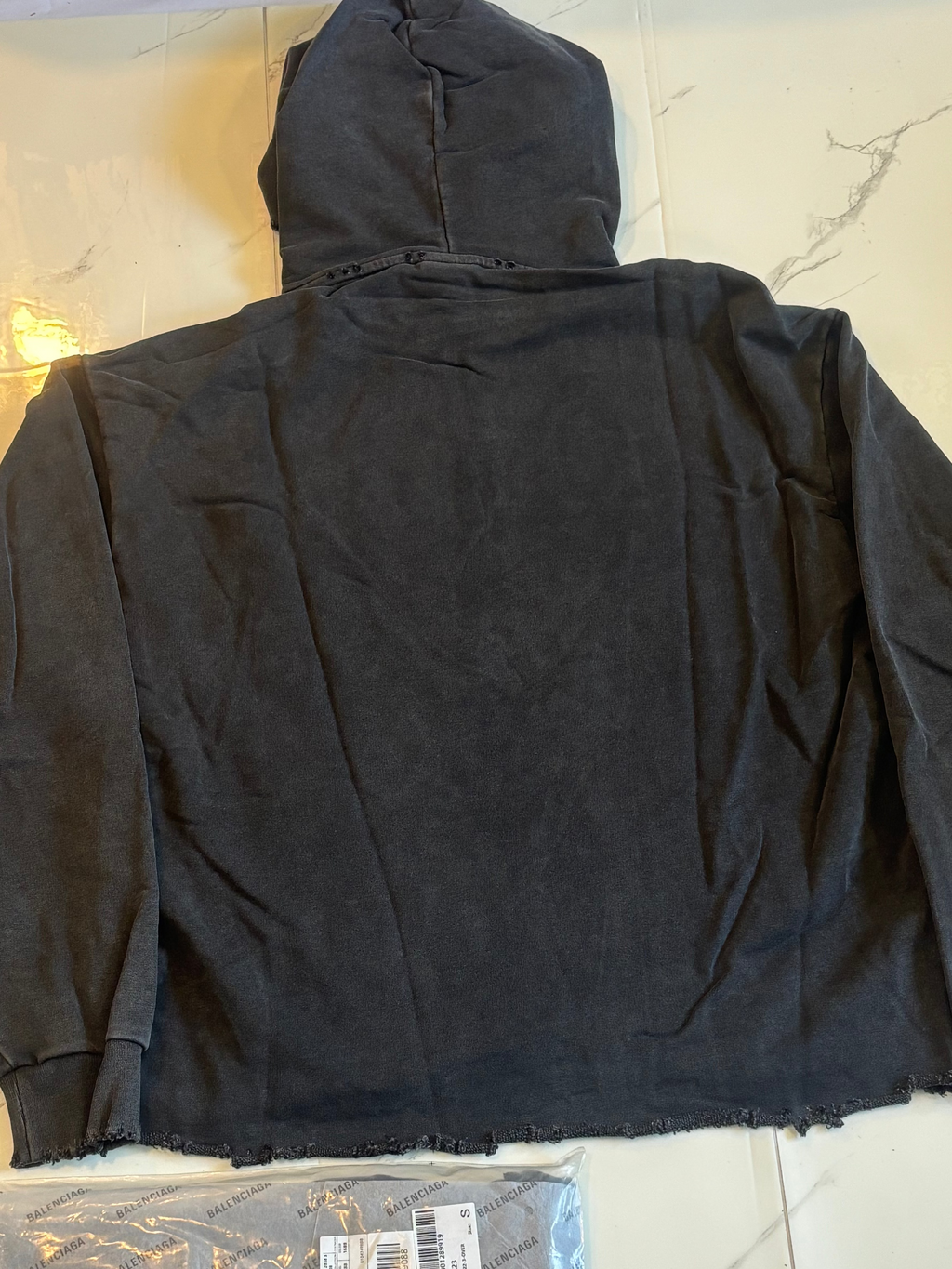 BALNCIAGA DISTRESSED HOODIE small