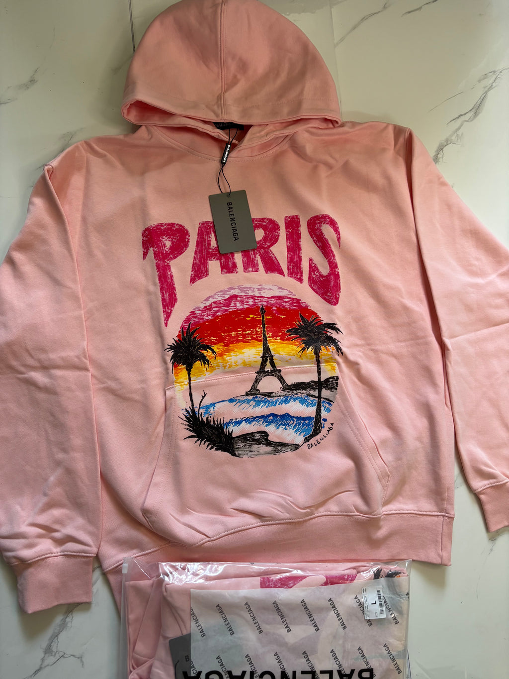 BALNCIAGA PARIS EDITION HOODIE cherry