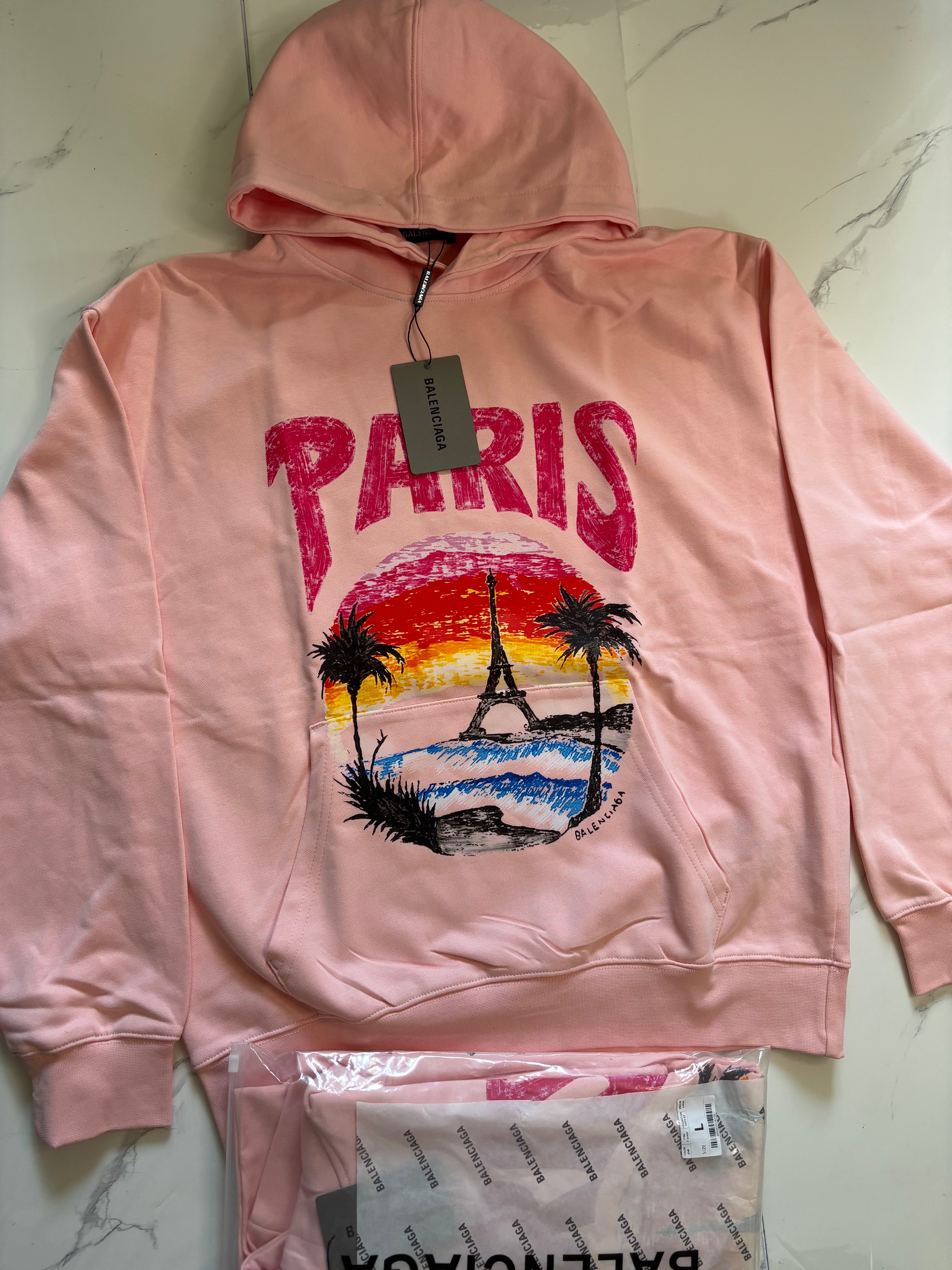 BALNCIAGA PARIS EDITION HOODIE cherry