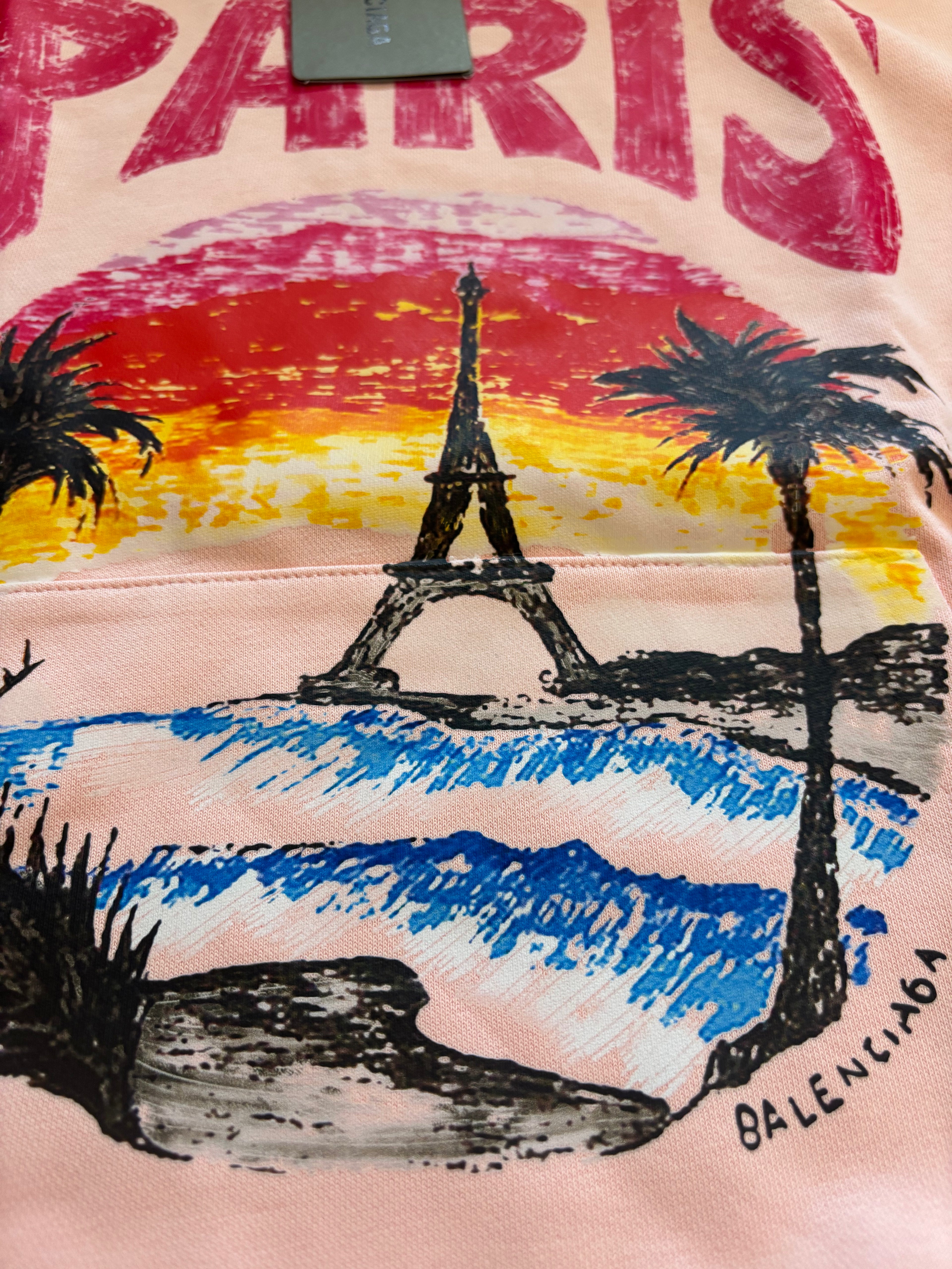 BALNCIAGA PARIS EDITION HOODIE cherry