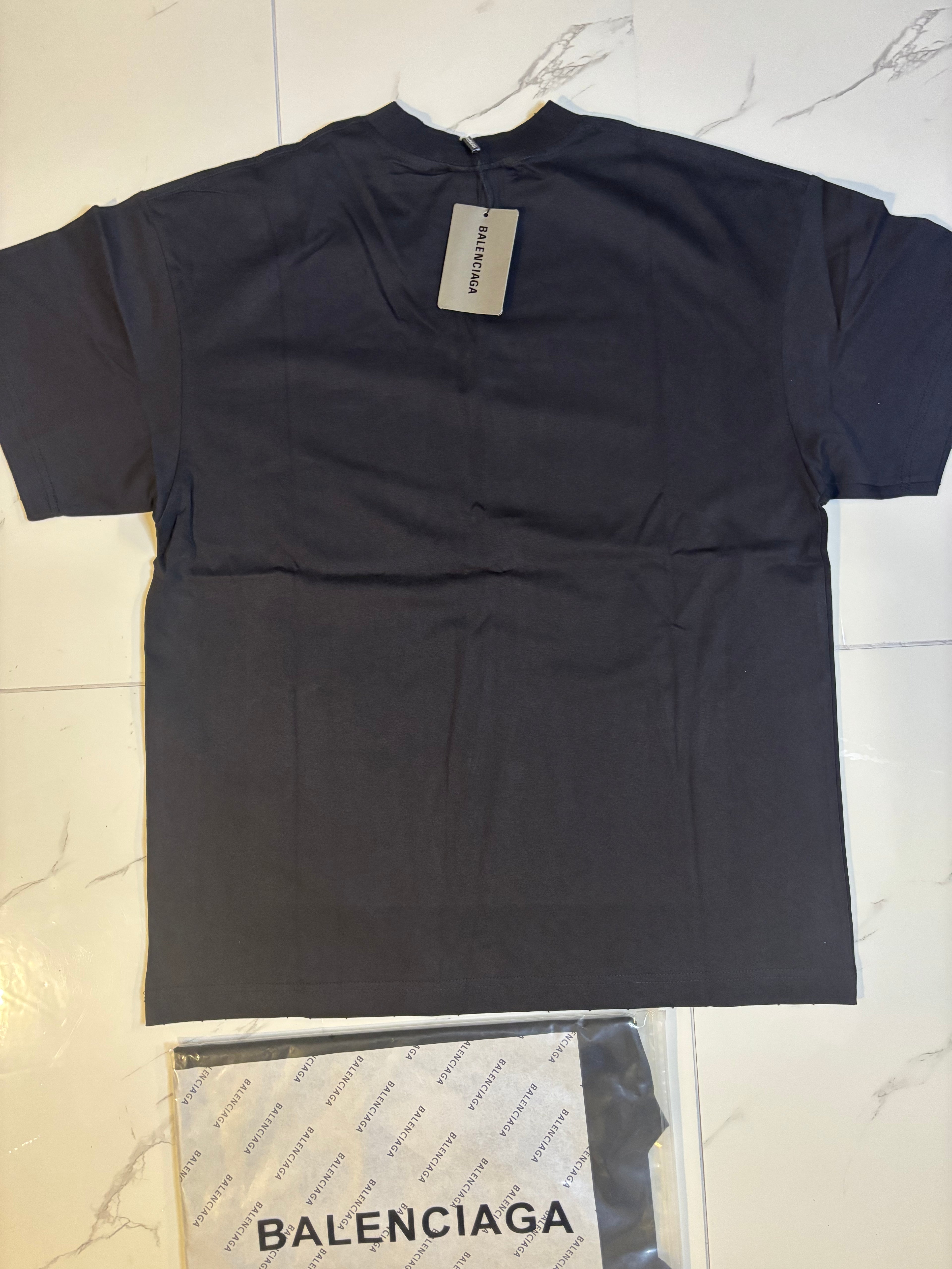 BALNCIAGA REVEAL LOGO T shirt Navy Blue