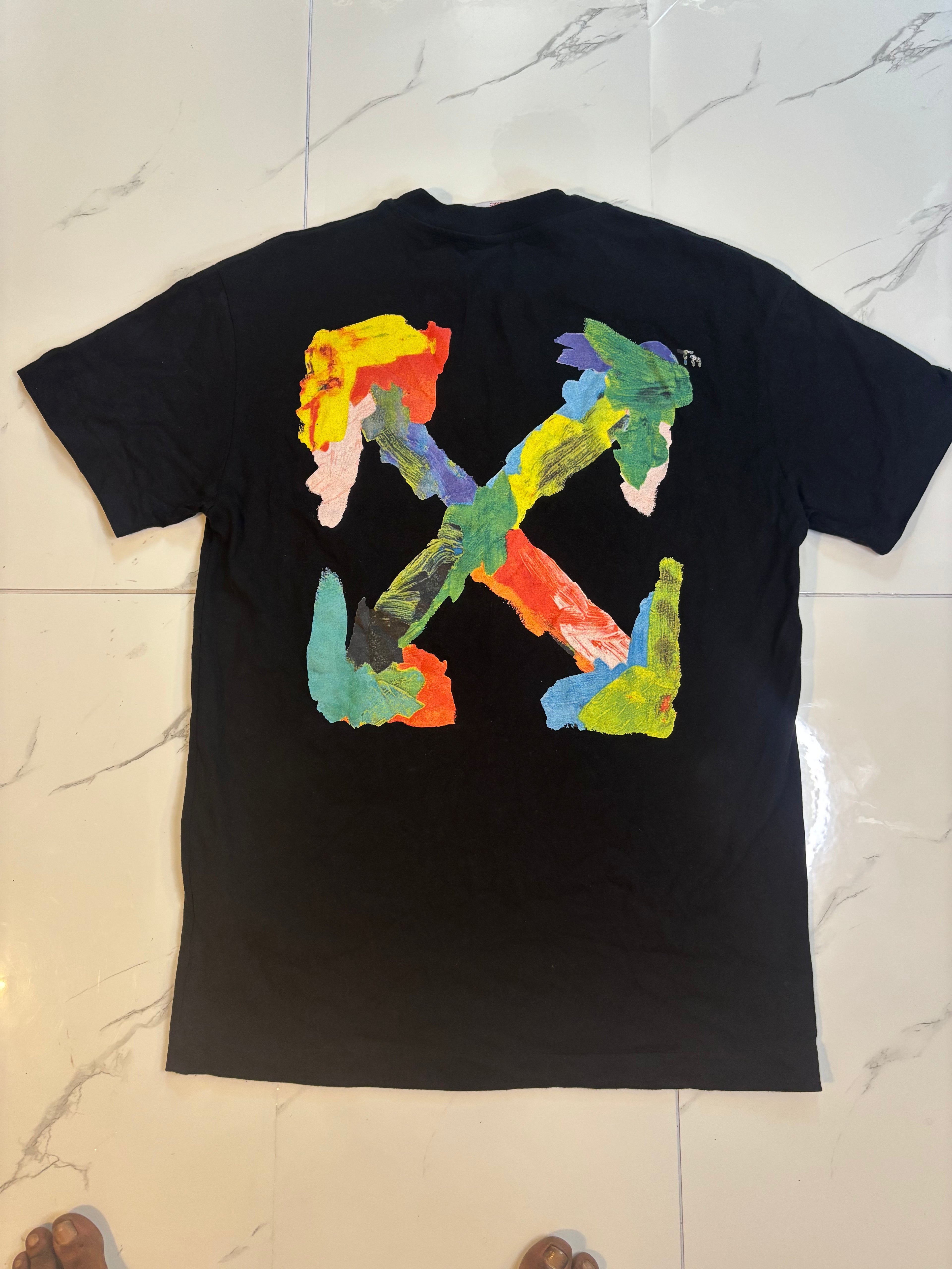 (PRE LOVED) Off White cross back logo T shirt medium