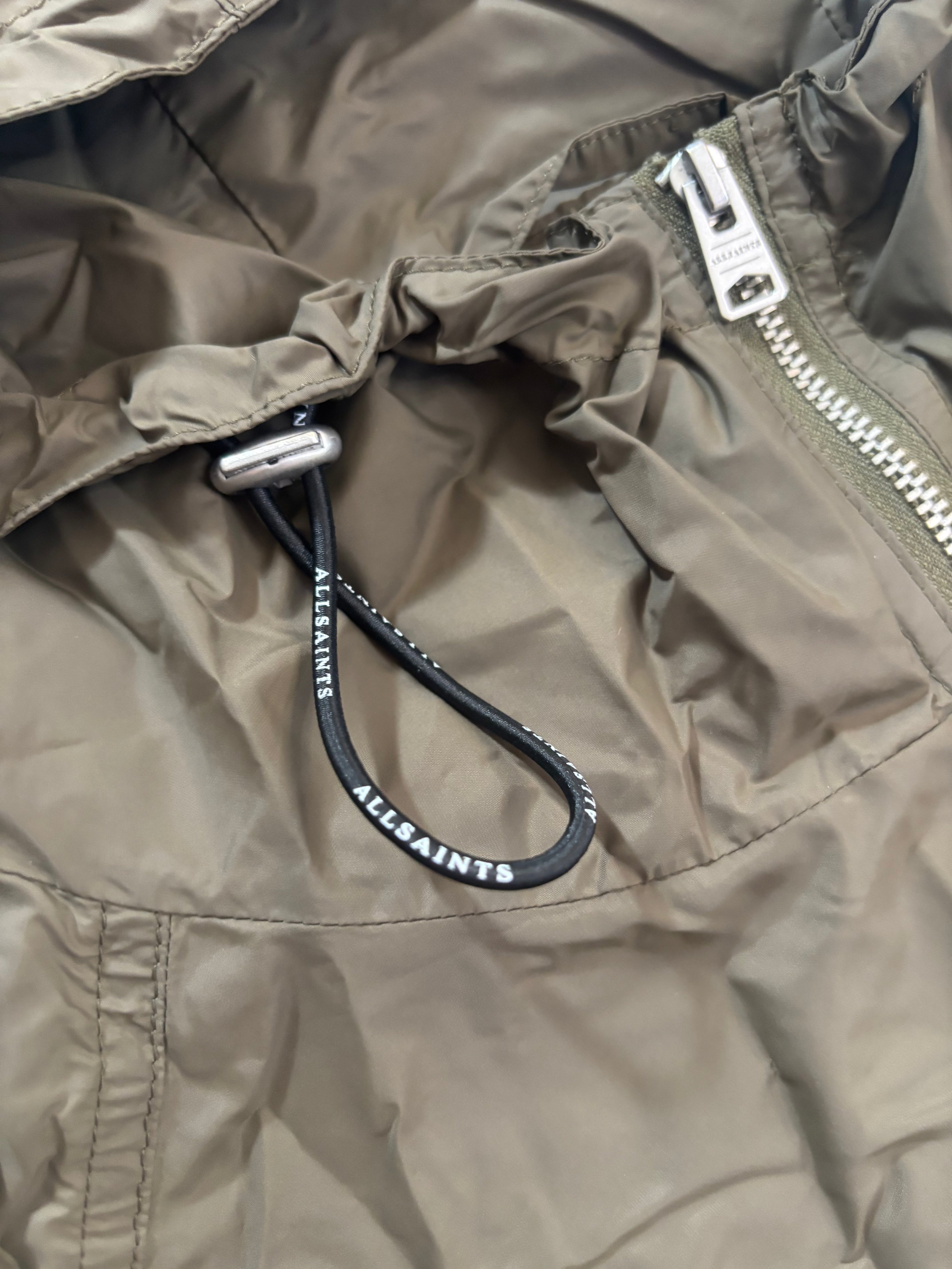 (PRE LOVED) All Saints underground long rain coat khaki medium