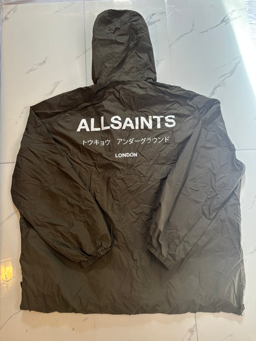 (PRE LOVED) All Saints underground long rain coat khaki medium